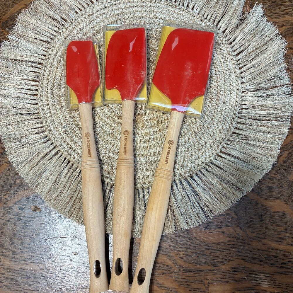 Le Creuset Red Silicone Spatula Set of 3